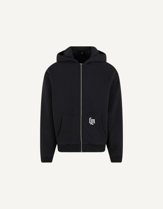 Heritage Zip Hoodie - Pure Noir