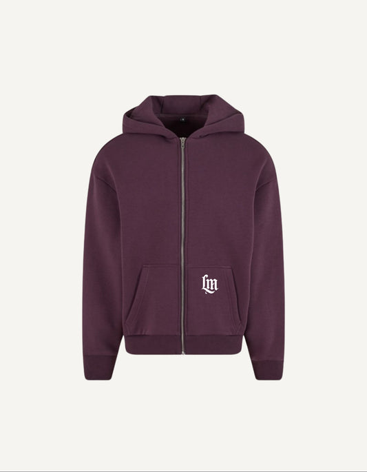 Heritage Zip Hoodie - Berry Noir
