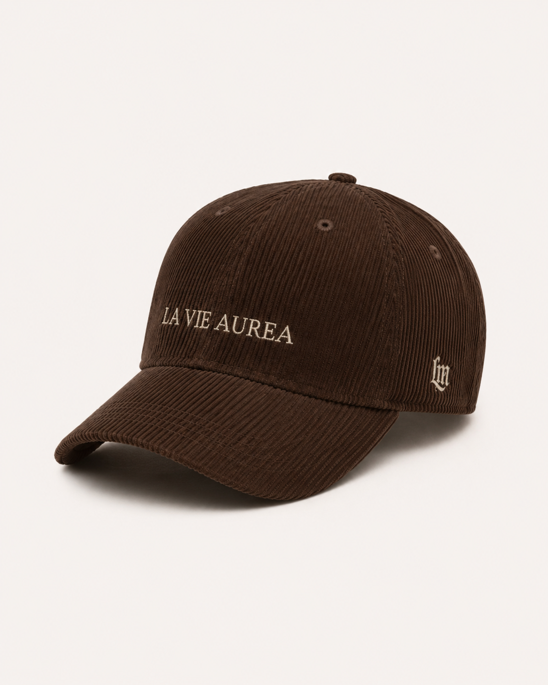 La Vie Aurea Corduroy Cap - Espresso
